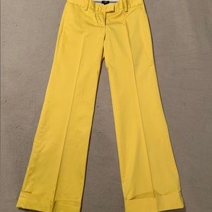 J. Crew Bright Yellow Size 2 City Fit Flare Slacks